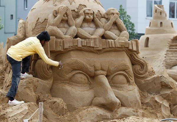 Фестиваль песчаных скульптур Sandsation в Берлине 