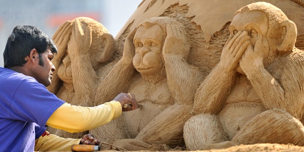 Фестиваль песчаных скульптур Sandsation в Берлине 